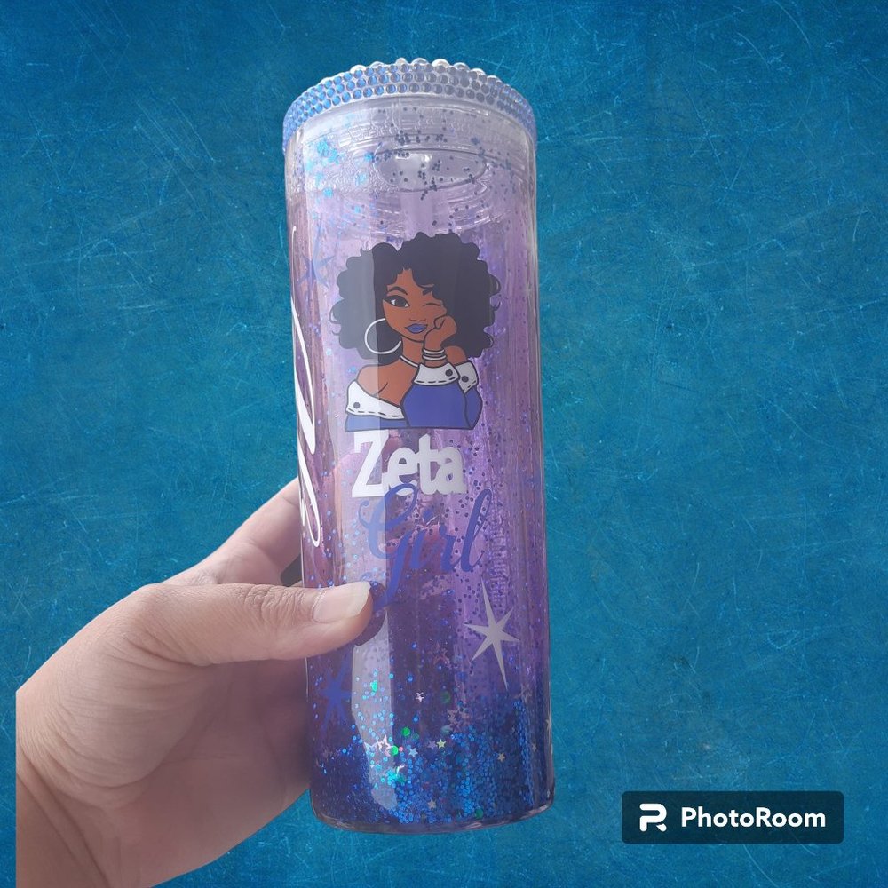 20oz Zeta Phi Beta snow globe tumbler